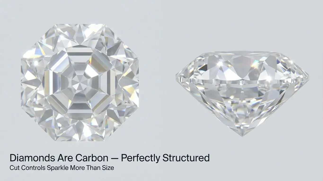 Diamonds are formed from carbon