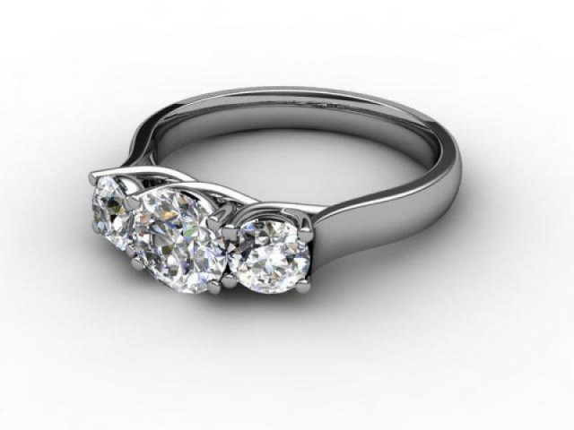 White Gold 3 Stone Diamond Engagement Rings
