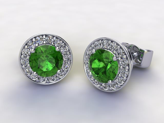 Green Tourmaline and Diamond