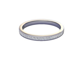 Semi-Set Diamond Eternity Ring in Platinum: 2.2mm. wide with Princess Channel-set Diamonds-88-01003.22