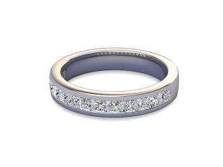 Semi-Set Diamond Eternity Ring in Platinum: 3.7mm. wide with Princess Channel-set Diamonds-88-01003.37