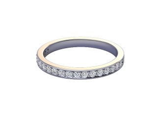 Semi-Set Diamond Eternity Ring in Platinum: 2.2mm. wide with Round Milgrain-set Diamonds-88-01007.22