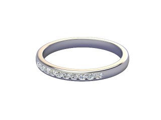 Semi-Set Diamond Eternity Ring in Platinum: 2.3mm. wide with Round Channel-set Diamonds-88-01008.23