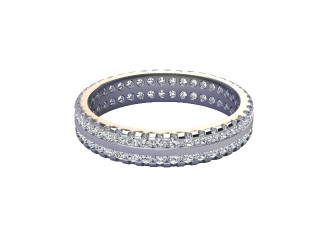 Full Diamond Eternity Ring in Platinum: 3.8mm. wide with Round Shared Claw Set Diamonds-88-01009.38