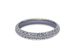 Full Diamond Eternity Ring in Platinum: 3.0mm. wide with Round Milgrain-set Diamonds-88-01041.30