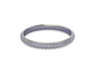 Full Diamond Eternity Ring in Platinum: 2.2mm. wide with Round Milgrain-set Diamonds-88-01042.22