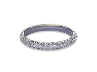 Full Diamond Eternity Ring in Platinum: 2.7mm. wide with Round Milgrain-set Diamonds