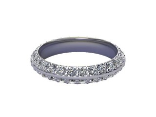 Full Diamond Eternity Ring in Platinum: 4.0mm. wide with Round Milgrain-set Diamonds-88-01042.40