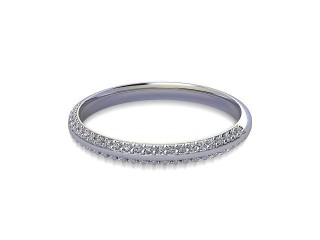 Semi-Set Diamond Eternity Ring in Platinum: 2.2mm. wide with Round Milgrain-set Diamonds-88-01043.22