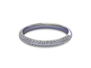 Semi-Set Diamond Eternity Ring in Platinum: 2.5mm. wide with Round Milgrain-set Diamonds-88-01043.25
