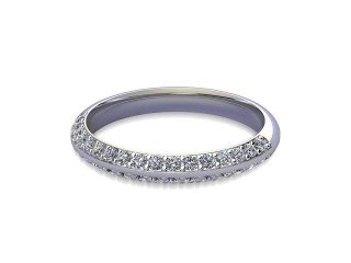Semi-Set Diamond Eternity Ring in Platinum: 2.7mm. wide with Round Milgrain-set Diamonds-88-01043.27
