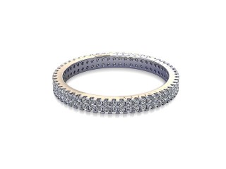 Full Diamond Eternity Ring in Platinum: 2.2mm. wide with Round Shared Claw Set Diamonds-88-01206.22