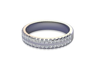Semi-Set Diamond Eternity Ring in Platinum: 3.8mm. wide with Round Milgrain-set Diamonds-88-01208.38