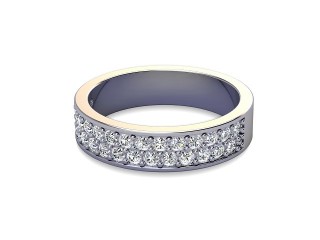Semi-Set Diamond Eternity Ring in Platinum: 4.6mm. wide with Round Milgrain-set Diamonds-88-01307.46