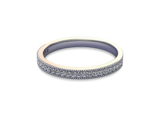 Semi-Set Diamond Eternity Ring in Platinum: 2.2mm. wide with Round Milgrain-set Diamonds-88-01310.22