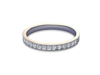 Semi-Set Diamond Eternity Ring in Platinum: 2.3mm. wide with Round Milgrain-set Diamonds-88-01310.23