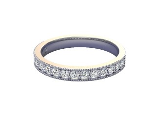 Semi-Set Diamond Eternity Ring in Platinum: 2.9mm. wide with Round Milgrain-set Diamonds-88-01310.29
