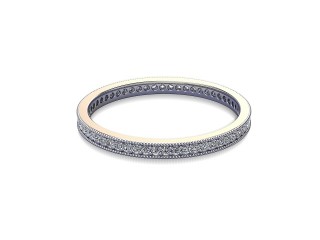 Full Diamond Eternity Ring in Platinum: 1.8mm. wide with Round Milgrain-set Diamonds