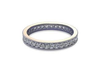 Full Diamond Eternity Ring in Platinum: 2.9mm. wide with Round Milgrain-set Diamonds-88-01335.29