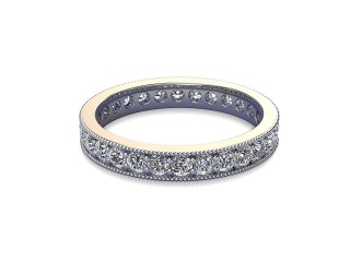 Full Diamond Eternity Ring in Platinum: 3.1mm. wide with Round Milgrain-set Diamonds-88-01335.31