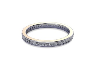 Full Diamond Eternity Ring in Platinum: 2.0mm. wide with Round Milgrain-set Diamonds