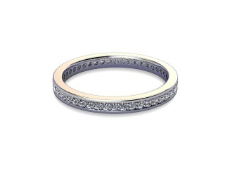 Full Diamond Eternity Ring in Platinum: 2.2mm. wide with Round Milgrain-set Diamonds-88-01349.22