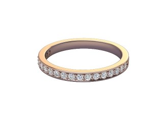 Semi-Set Diamond Eternity Ring in 18ct. Rose Gold: 2.2mm. wide with Round Milgrain-set Diamonds