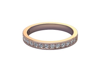 Semi-Set Diamond Eternity Ring in 18ct. Rose Gold: 2.7mm. wide with Round Milgrain-set Diamonds-88-04007.27