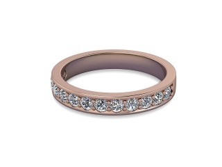 Semi-Set Diamond Eternity Ring in 18ct. Rose Gold: 3.1mm. wide with Round Milgrain-set Diamonds