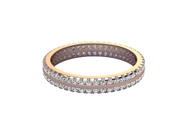 Full Diamond Eternity Ring in 18ct. Rose Gold: 3.0mm. wide with Round Shared Claw Set Diamonds