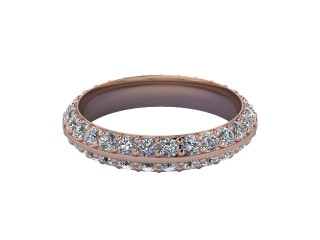 Full Diamond Eternity Ring in 18ct. Rose Gold: 4.0mm. wide with Round Milgrain-set Diamonds