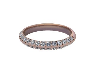 Half-Set Diamond Eternity Ring in 18ct. Rose Gold: 3.0mm. wide with Round Milgrain-set Diamonds