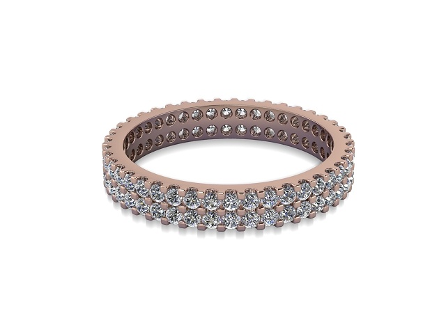 Full Diamond Eternity Ring in 18ct. Rose Gold: 3.1mm. wide with Round Shared Claw Set Diamonds