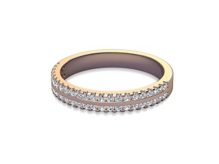 Semi-Set Diamond Eternity Ring in 18ct. Rose Gold: 3.0mm. wide with Round Milgrain-set Diamonds-88-04208.30