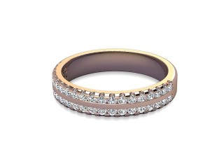 Semi-Set Diamond Eternity Ring in 18ct. Rose Gold: 3.8mm. wide with Round Milgrain-set Diamonds