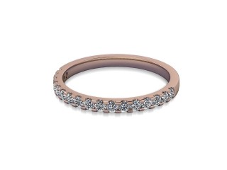 Semi-Set Diamond Eternity Ring in 18ct. Rose Gold: 1.9mm. wide with Round Shared Claw Set Diamonds
