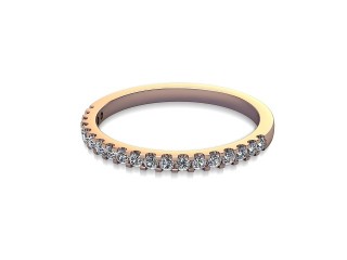 Semi-Set Diamond Eternity Ring in 18ct. Rose Gold: 1.7mm. wide with Round Shared Claw Set Diamonds-88-04216.17