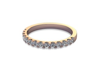 Half-Set Diamond Eternity Ring in 18ct. Rose Gold: 2.1mm. wide with Round Shared Claw Set Diamonds