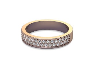 Semi-Set Diamond Eternity Ring in 18ct. Rose Gold: 4.0mm. wide with Round Milgrain-set Diamonds-88-04307.40