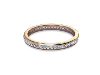 Full Diamond Eternity Ring in 18ct. Rose Gold: 2.2mm. wide with Round Channel-set Diamonds