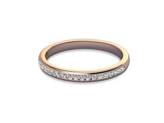 Semi-Set Diamond Eternity Ring in 18ct. Rose Gold: 2.2mm. wide with Round Channel-set Diamonds-88-04309.22