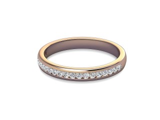 Semi-Set Diamond Eternity Ring in 18ct. Rose Gold: 2.7mm. wide with Round Channel-set Diamonds-88-04309.27