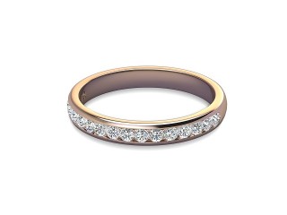 Semi-Set Diamond Eternity Ring in 18ct. Rose Gold: 2.8mm. wide with Round Channel-set Diamonds-88-04309.28