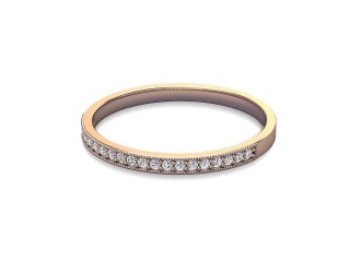 Semi-Set Diamond Eternity Ring in 18ct. Rose Gold: 1.8mm. wide with Round Milgrain-set Diamonds-88-04310.18