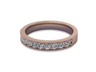 Semi-Set Diamond Eternity Ring in 18ct. Rose Gold: 2.9mm. wide with Round Milgrain-set Diamonds-88-04310.33