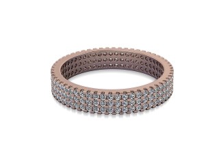Full Diamond Eternity Ring in 18ct. Rose Gold: 3.6mm. wide with Round Shared Claw Set Diamonds
