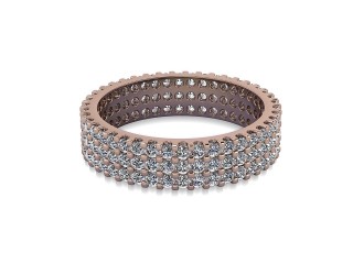 Full Diamond Eternity Ring in 18ct. Rose Gold: 4.7mm. wide with Round Shared Claw Set Diamonds