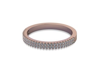 Semi-Set Diamond Eternity Ring in 18ct. Rose Gold: 2.2mm. wide with Round Shared Claw Set Diamonds