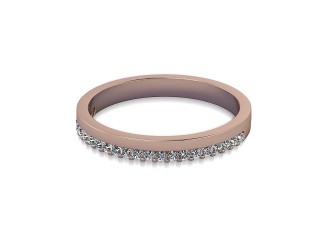 Semi-Set Diamond Eternity Ring in 18ct. Rose Gold: 2.5mm. wide with Round Shared Claw Set Diamonds-88-04356.25