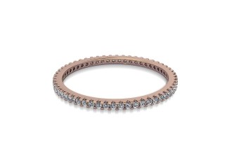 Full Diamond Eternity Ring in 18ct. Rose Gold: 1.3mm. wide with Round Shared Claw Set Diamonds